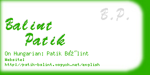 balint patik business card